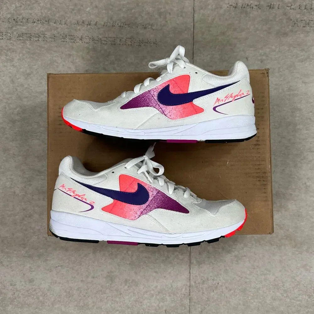 Nike Air Skylon 2 Low Top Shoes Mens 10.5 Solar Red Cream White Purple Pink